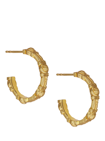 Ottoman Hands Tennis Link Hoop Earrings, Gold, Gold