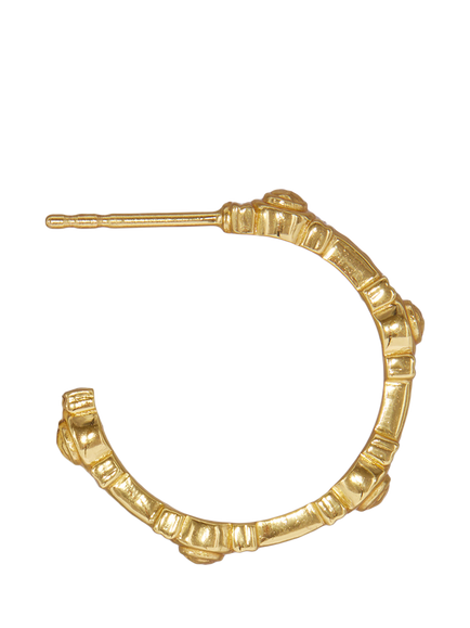Ottoman Hands Tennis Link Hoop Earrings, Gold - view 2, Gold