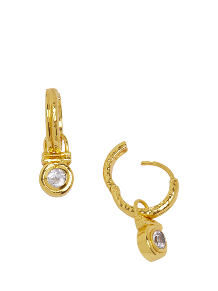 Ottoman Hands White Topaz Drop Earrings, Gold - view 2, Gold