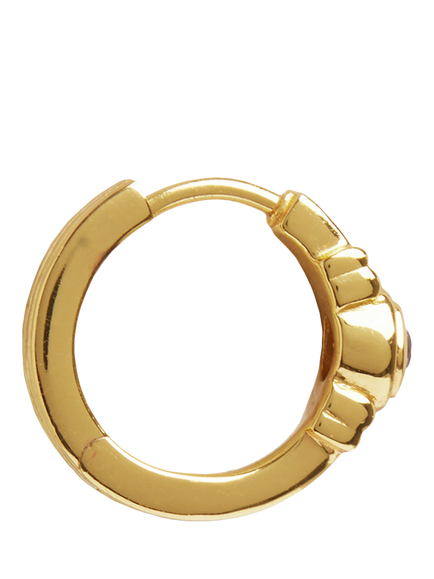 Ottoman Hands White Topaz Huggie Earrings, Gold - view 2, Gold