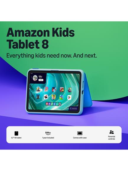 Amazon Kids Tablet 8 (Age 6+) with Slim Protective Case & Parental Controls, Octa-Core, Android, Wi-Fi, 4GB RAM, 8.7”, 64GB - view 2, Aquatic