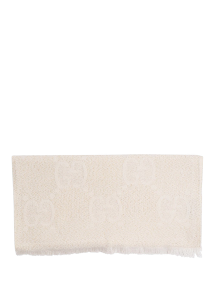 Pre-loved GUCCI Monogram Scarf, Cream, Cream