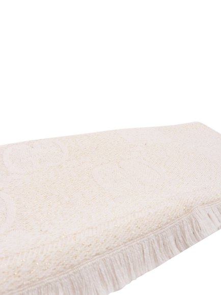 Pre-loved GUCCI Monogram Scarf, Cream - view 2, Cream