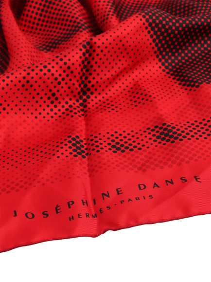 Pre-loved Hermès Josephine Danse Scarf, Red/Black - view 2, Red/Black