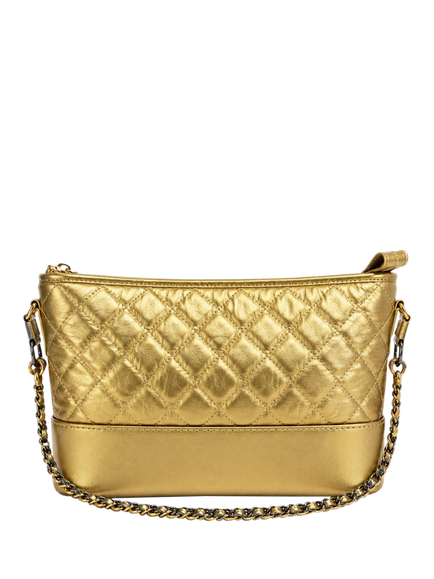 Pre-loved CHANEL 2017 Calfskin Gabrielle Crossbody Bag, Gold, Gold