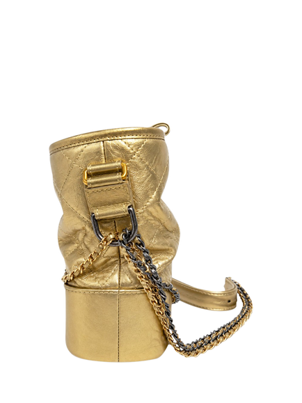 Pre-loved CHANEL 2017 Calfskin Gabrielle Crossbody Bag, Gold - view 2, Gold