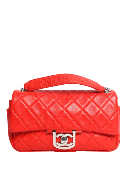 Pre-loved CHANEL Vintage 2006 Lambskin Quilted Icons Secret Label Flap Bag, Red, Red
