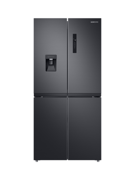 Samsung OUTLET Series 8 RF48A401EB4/EU Freestanding 70/30 American Fridge Freezer with SpaceMax, Like New, Black, Black