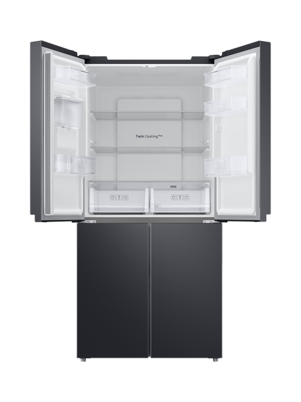 Samsung OUTLET Series 8 RF48A401EB4/EU Freestanding 70/30 American Fridge Freezer with SpaceMax, Like New, Black - view 2, Black