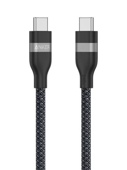 Anker 240W USB-C to USB-C Braided Cable, 1.8m, Black, Black