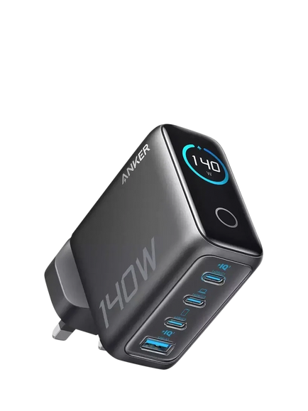 Anker Prime GaN Four Port USB-C & USB-A 140W Charger & Cable, Black, Black