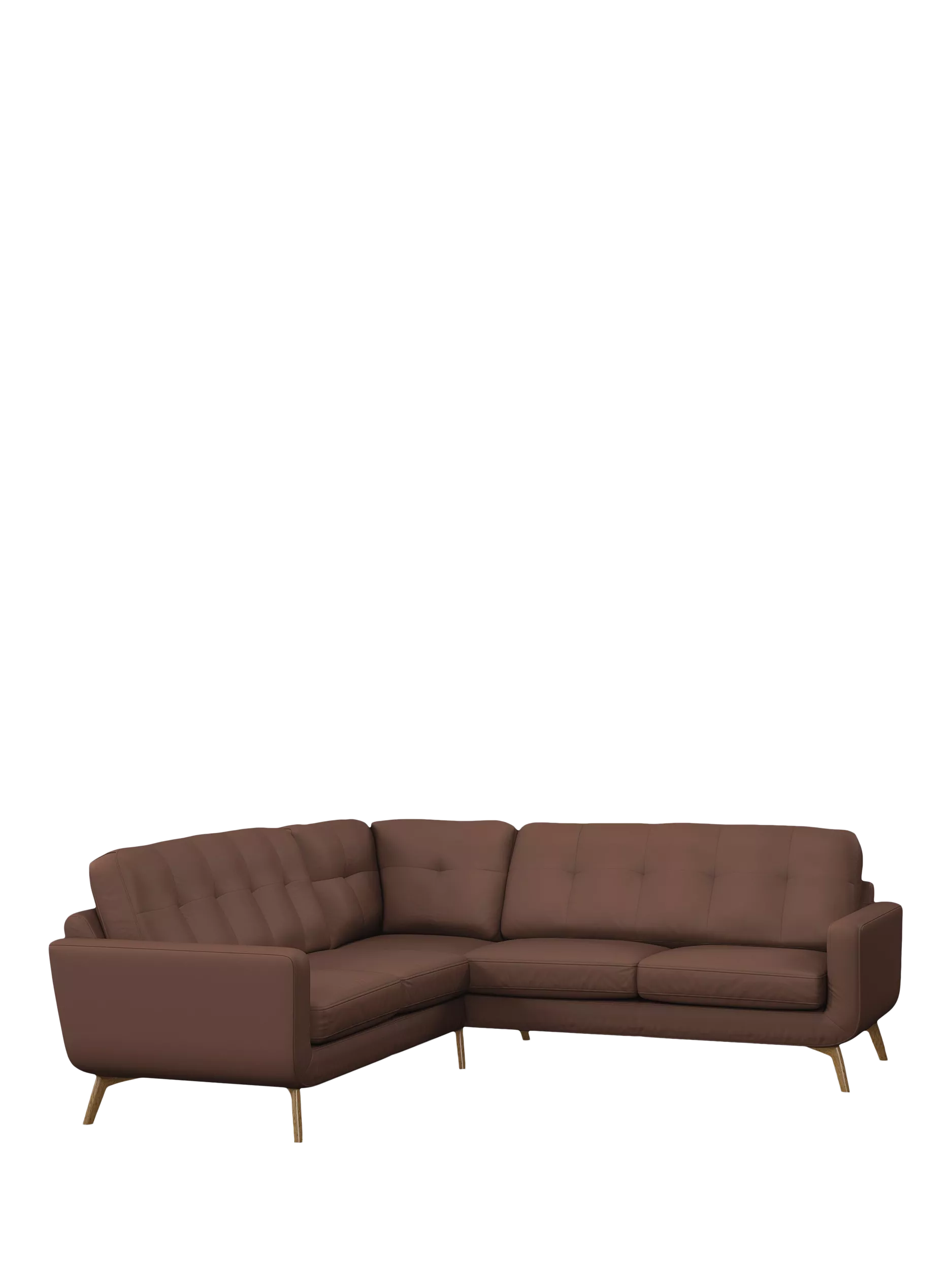 John Lewis Barbican Grand 5 Seater Leather Sofa, Light Leg, Premium Chocolate