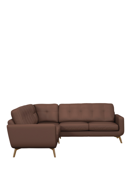 John Lewis Barbican Grand 5 Seater Leather Sofa, Light Leg, Premium Chocolate - view 2, Premium Chocolate