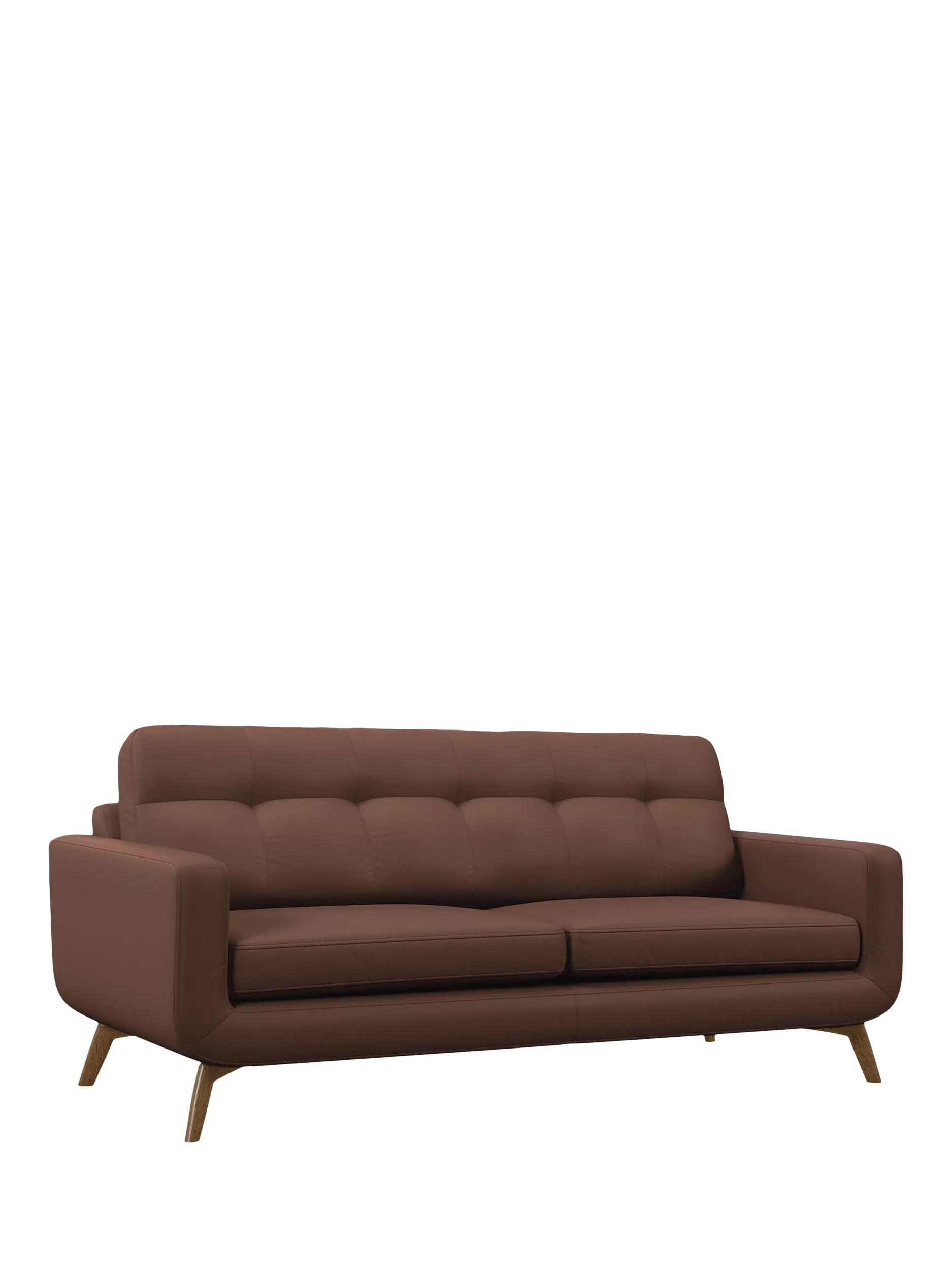 John Lewis Barbican Grand 4 Seater Leather Sofa, Light Leg, Premium Chocolate