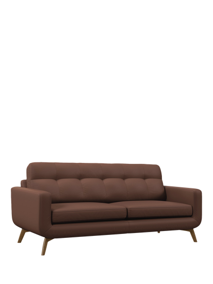 John Lewis Barbican Grand 4 Seater Leather Sofa, Light Leg, Premium Chocolate, Premium Chocolate