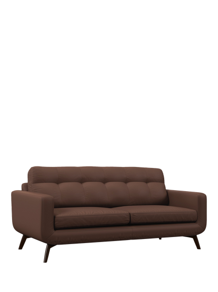 John Lewis Barbican Large 3 Seater Leather Sofa, Dark Leg, Premium Chocolate, Premium Chocolate