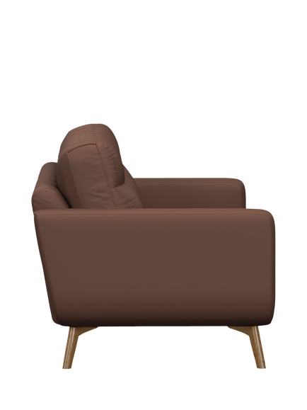 John Lewis Barbican Large 3 Seater Leather Sofa, Light Leg, Premium Chocolate - view 2, Premium Chocolate
