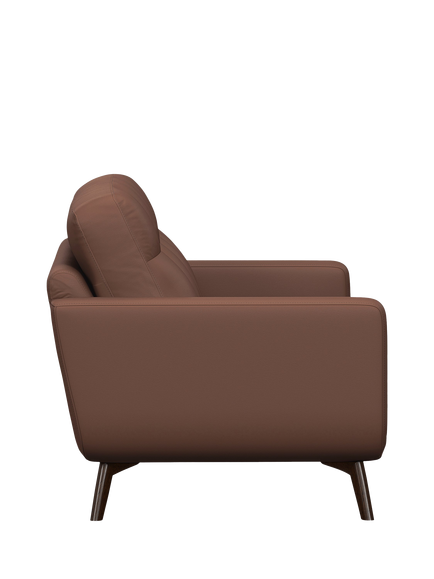 John Lewis Barbican Medium 2 Seater Leather Sofa, Dark Leg, Premium Chocolate - view 2, Premium Chocolate