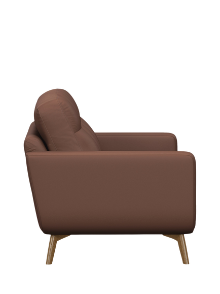 John Lewis Barbican Medium 2 Seater Leather Sofa, Light Leg, Premium Chocolate - view 2, Premium Chocolate