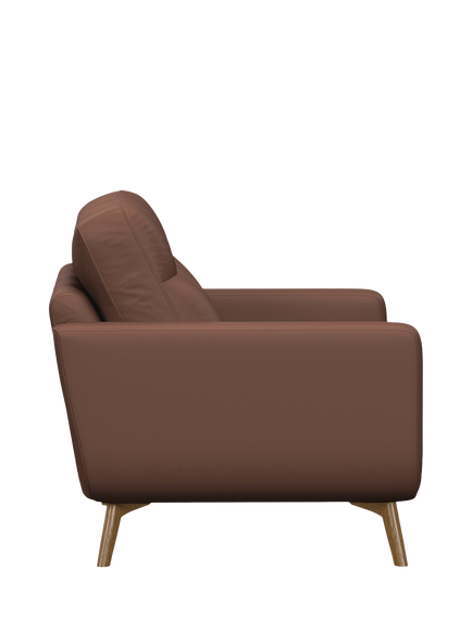 John Lewis Barbican Small 2 Seater Leather Sofa, Light Leg, Premium Chocolate - view 2, Premium Chocolate
