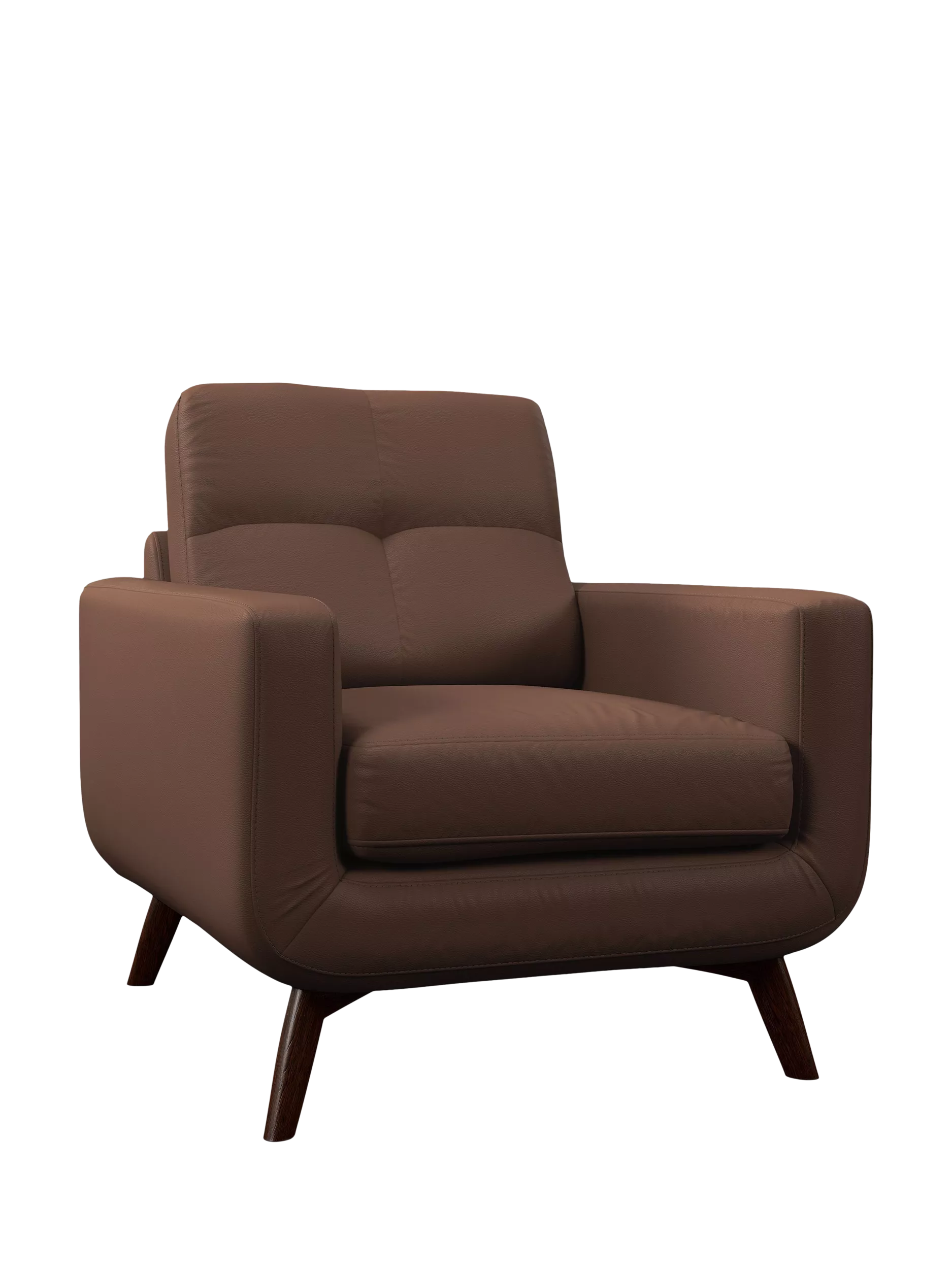 John Lewis Barbican Leather Armchair, Dark Leg, Premium Chocolate