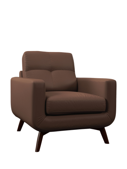 John Lewis Barbican Leather Armchair, Dark Leg, Premium Chocolate, Premium Chocolate