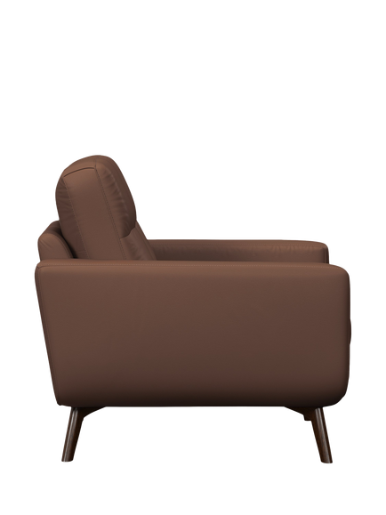 John Lewis Barbican Leather Armchair, Dark Leg, Premium Chocolate - view 2, Premium Chocolate