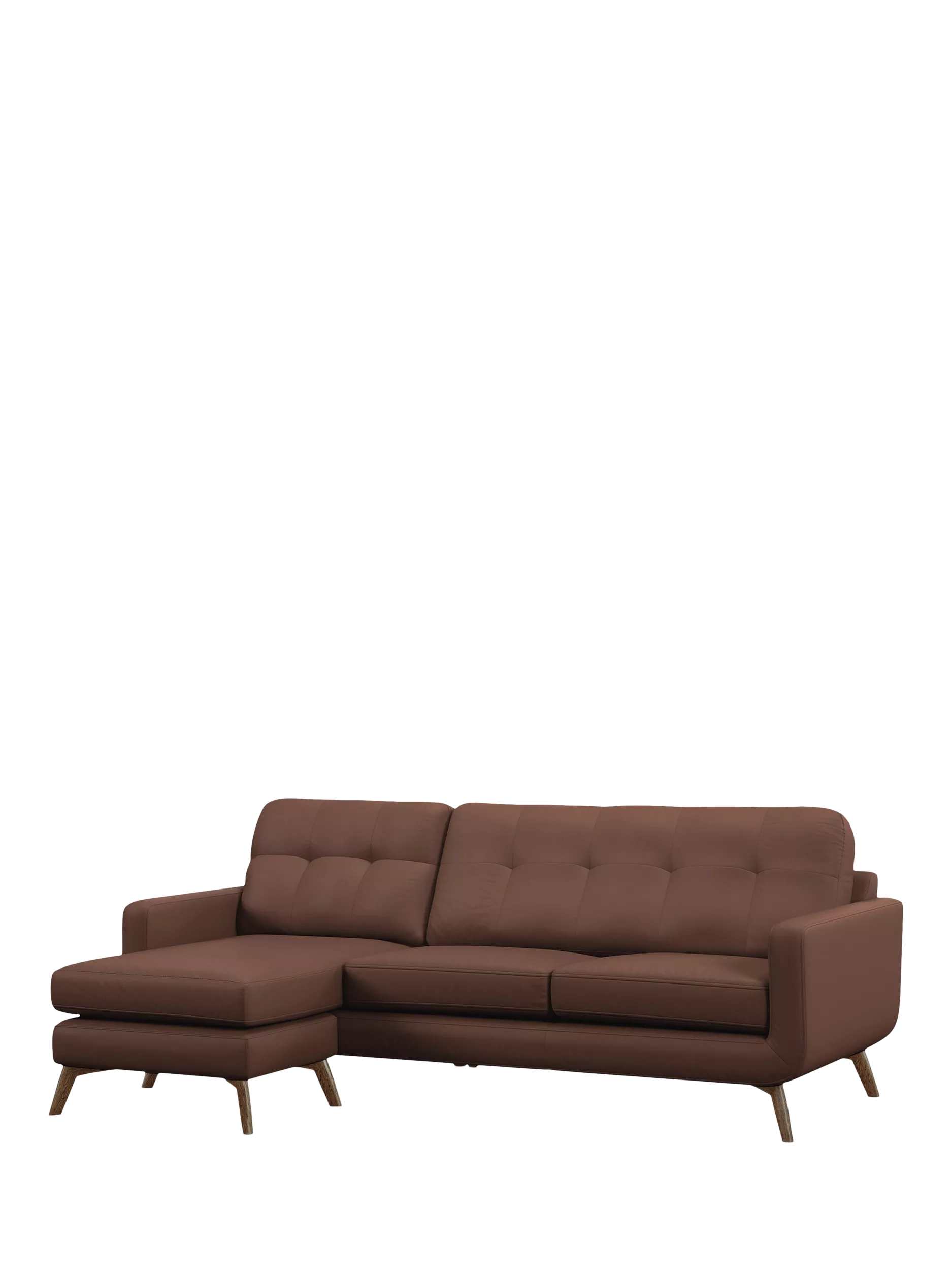 John Lewis Barbican Leather Snuggler, Light Leg, Premium Chocolate