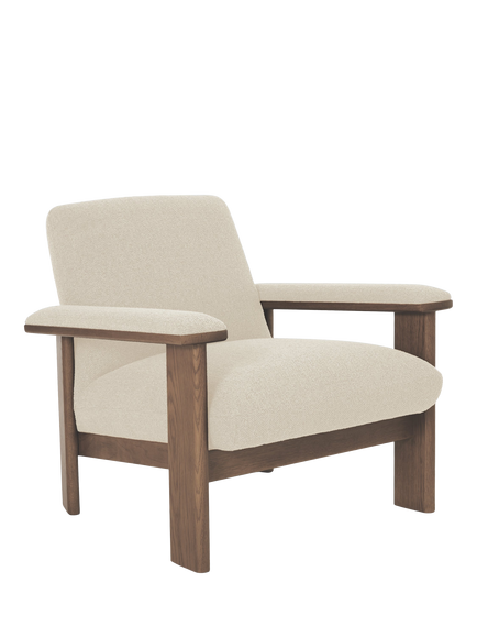John Lewis OUTLET Plank Armchair, Like New, Natural Chenille, Natural Chenille