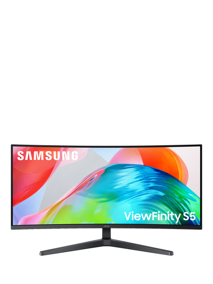 Samsung ViewFinity S5 S55GH LS34H550GAUXXU Ultra Wide Quad HD Curved Monitor, 34”, Black, Black