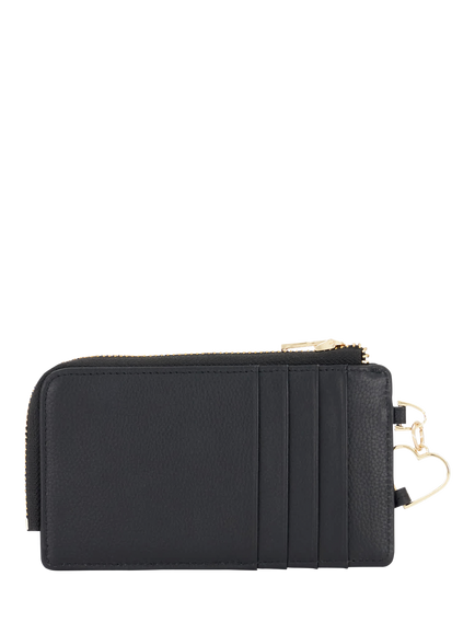 Dune London Keeping Leather Zip-Up Card Holder, Black - view 2, Black