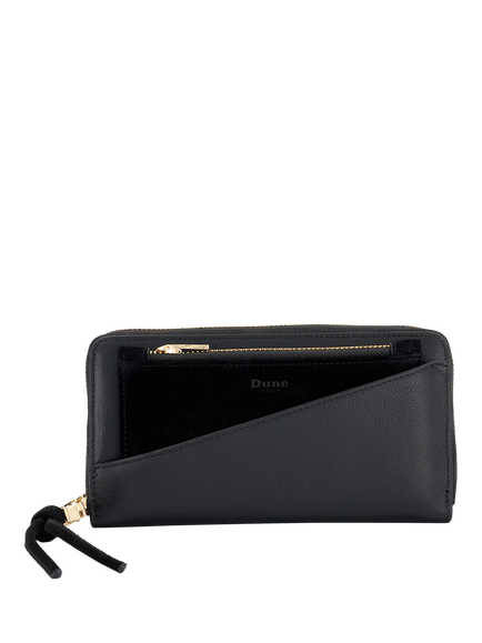 Dune London Kindling Leather Zip-Around Wallet, Black, Black