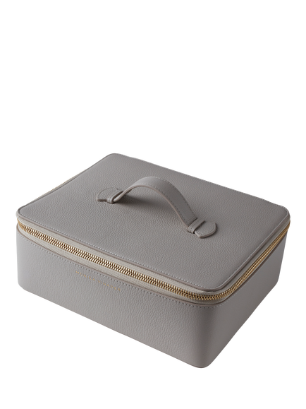 Monica Vinader XL Leather Jewellery Box, Pebble Grey, Pebble Grey