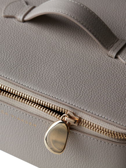 Monica Vinader XL Leather Jewellery Box, Pebble Grey - view 2, Pebble Grey