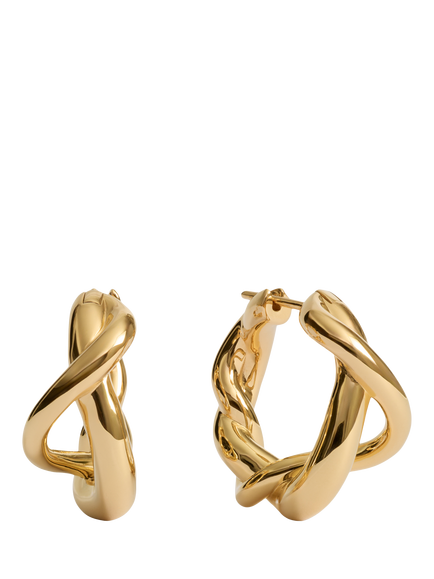 Monica Vinader Ochre Medium Twist Rope Hoop Earrings, Gold, Gold