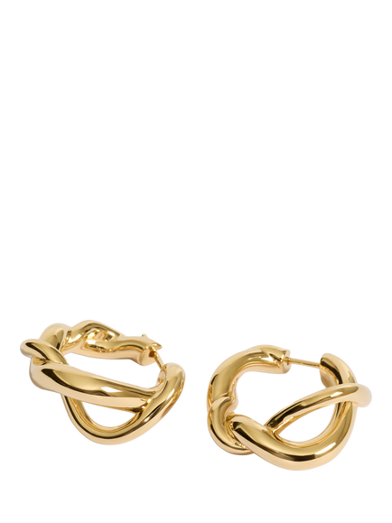Monica Vinader Ochre Medium Twist Rope Hoop Earrings, Gold - view 2, Gold