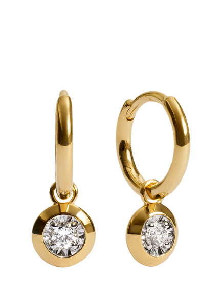 Monica Vinader Lab Diamond Huggie Earrings, Gold