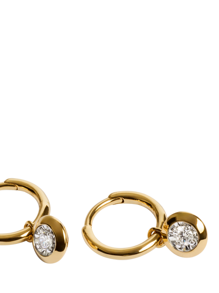 Monica Vinader Lab Diamond Huggie Earrings - view 2, Gold