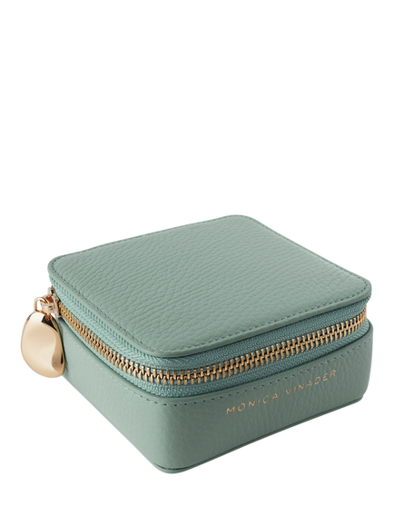 Monica Vinader Leather Travel Jewellery Box, Sage