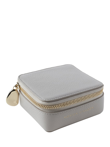 Monica Vinader Leather Travel Jewellery Box, Pebble Grey