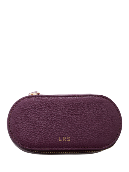 Monica Vinader Oval Leather Jewellery Box, Purple