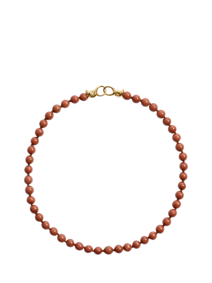 Monica Vinader Ochre Round Beaded Jasper Necklace, Gold, Gold