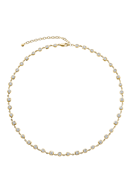Monica Vinader Bezel Lab Diamond Chain Necklace, Gold, Gold