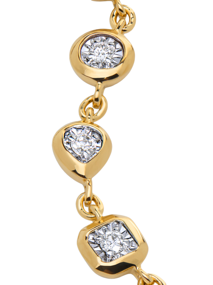 Monica Vinader Bezel Lab Diamond Chain Necklace, Gold - view 2, Gold