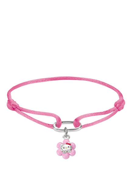 THOMAS SABO Connect Hello Kitty Flower Charm Bracelet, Pink/Silver, Pink/Silver