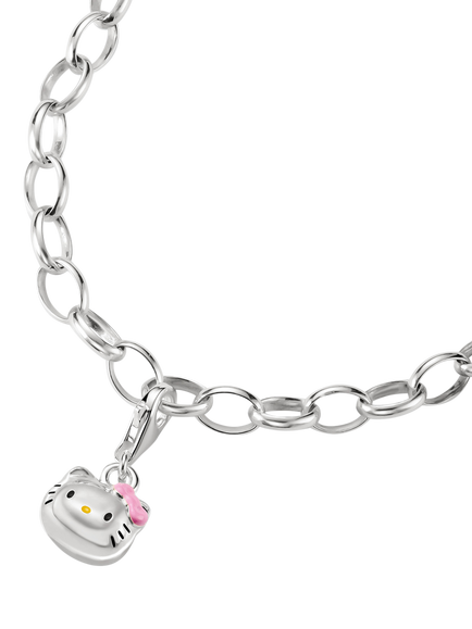 THOMAS SABO x Hello Kitty Charm Club Connect Bow Charm, Silver/Pink - view 2, Silver/Pink