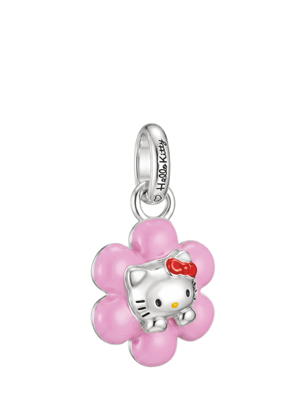 THOMAS SABO x Hello Kitty Flower Charm, Silver/Pink, Silver/Pink