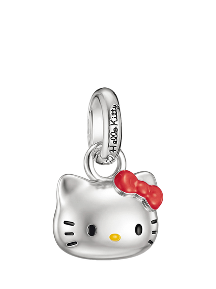THOMAS SABO x Hello Kitty Bow Charm, Silver/Red, Silver/Red