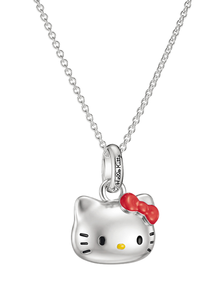 THOMAS SABO Hello Kitty Red Bow Charm Necklace, Silver, Silver