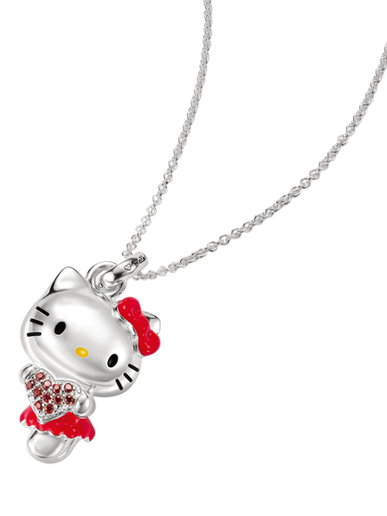 THOMAS SABO Hello Kitty Red Heart Necklace, Silver/Red - view 2, Silver/Red